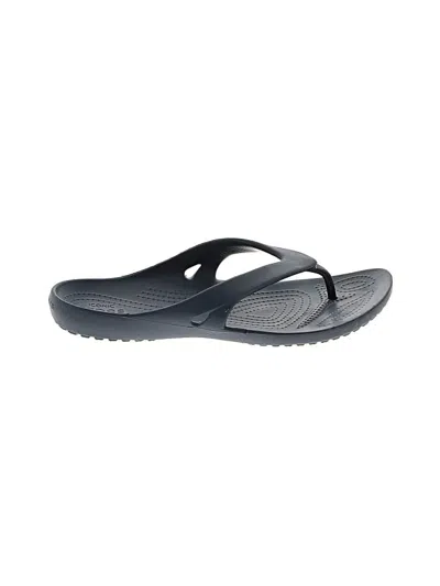 Pre-owned Crocs Flip Flops In Black