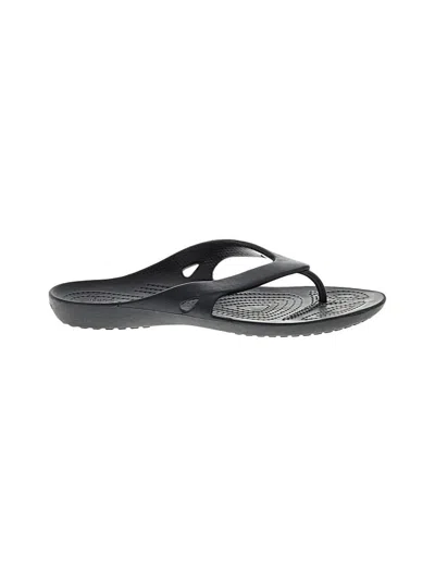 Pre-owned Crocs Flip Flops In Black