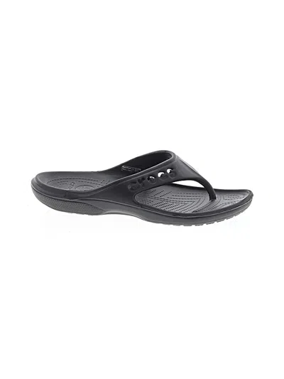 Pre-owned Crocs Flip Flops In Black