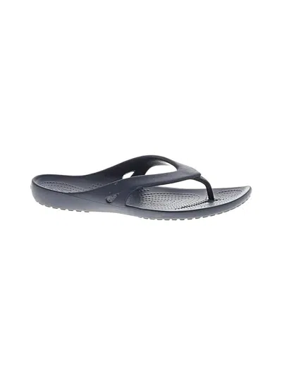Pre-owned Crocs Flip Flops In Black
