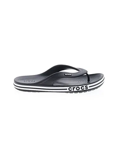 Pre-owned Crocs Flip Flops In Black