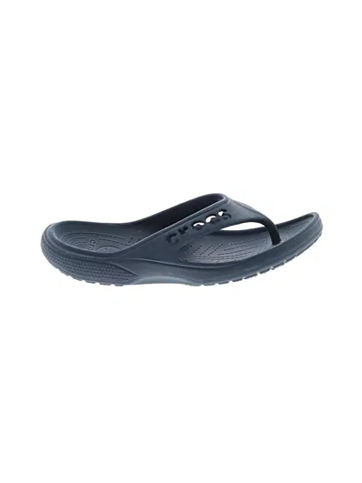 Pre-owned Crocs Flip Flops In Blue
