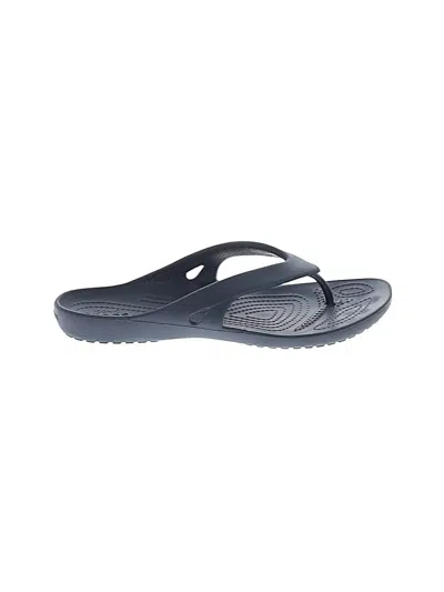 Pre-owned Crocs Flip Flops In Gray