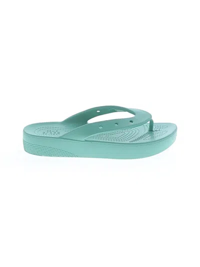 Pre-owned Crocs Kids' Flip Flops In Green