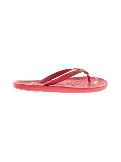 Pre-owned Crocs Flip Flops In Red