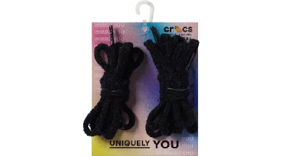 Crocs Fuzzy Laces 2 Pack In Black