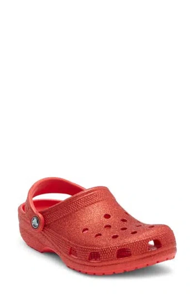 Crocs Gender Inclusive Classic Glitter Clog In Black