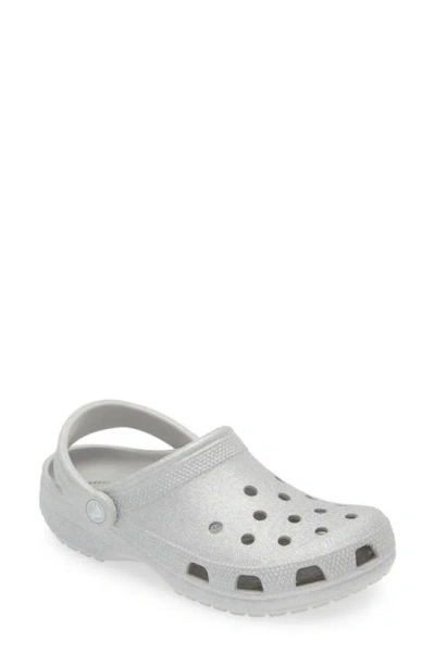 Crocs Glitter Classic Clogs In Grey/grey