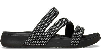 Crocs Getaway Gems Strappy Sandal In Black