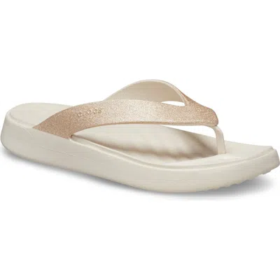 Crocs Getaway Glitter Flip Flop In Neutral