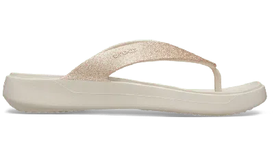 Crocs Getaway Glitter Flip In Stucco