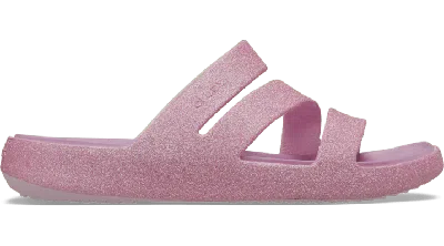 Crocs Getaway Glitter Strappy In Pink Milk