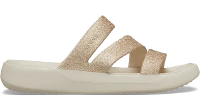 Crocs Getaway Glitter Strappy In Stucco