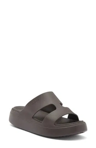Crocs Getaway Platform Slide Sandal In Espresso