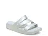 Crocs Getaway Metallic Platform Toe Loop In Silver