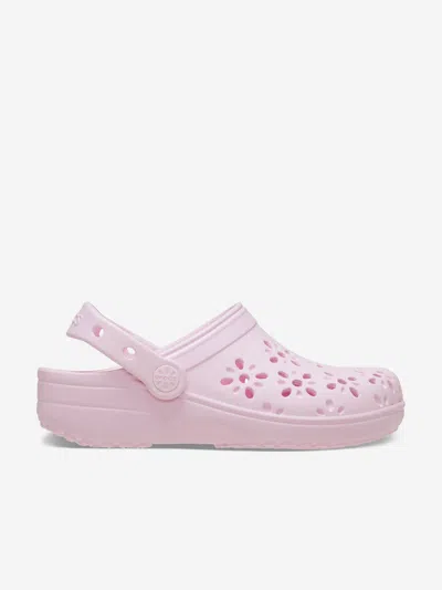 Crocs Kids'  Girls Classic Floral Cut Out Clog In Pink