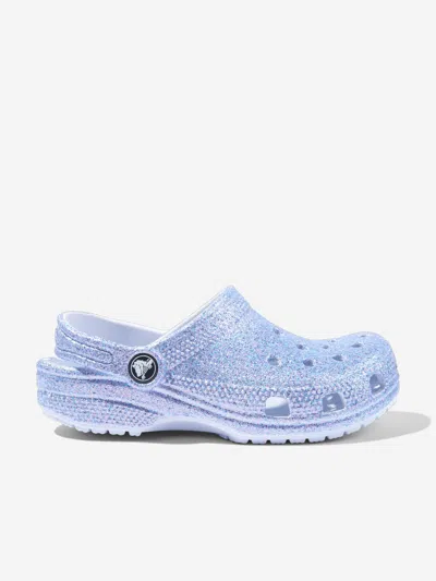 Crocs Kids'  Girls Classic Glitter Clog In Blue