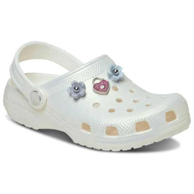 CROCS GIRLS CROCS CLASSIC IRIDESCENT CHARM CLOGS