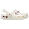 Shop Crocs Girls   Classic Iridescent Hearts Clogs In Chalk/chalk