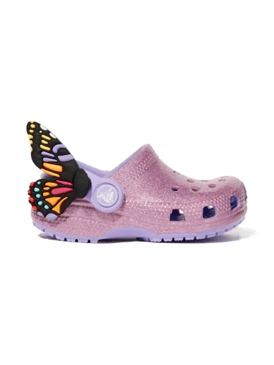CROCS GLITTER BUTTERFLY-DETAIL SANDALS