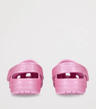 Crocs Kids' Glitter Classic Clogs In Pink