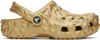 Crocs Gold Classic Metallic Geometric Clogs In Gold