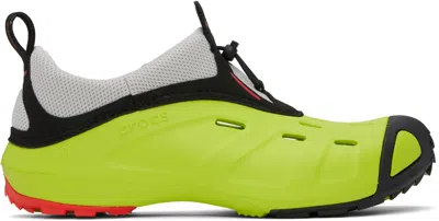 Crocs Green Quick Trail Low Clogs In Lime Punch