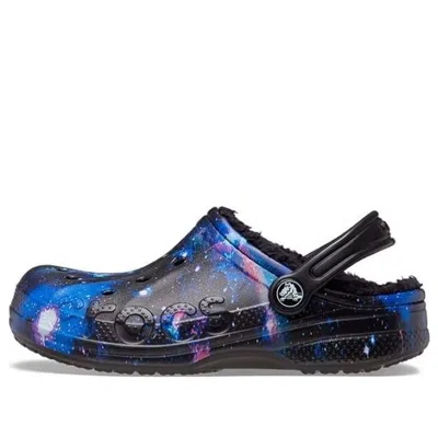 Crocs (gs)  Baya Lined Fuzzy-strap Galaxy Clogs 'black Multi'