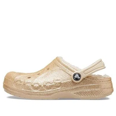 Crocs (gs)  Baya Lined Glitter Clogs 'gold' In Neutral