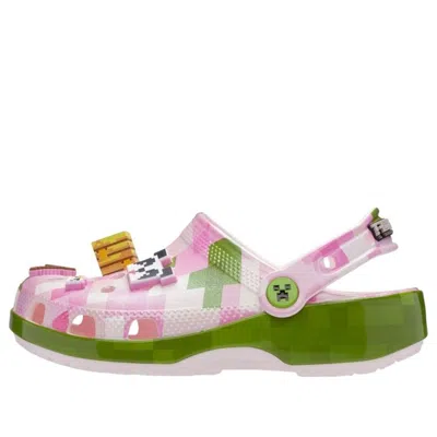 Crocs (gs)  Classic Clog Minecraft Cherry Blossom 'pink Green' In Multi