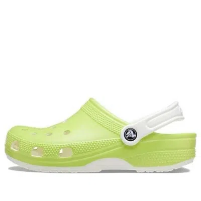 Crocs (gs)  Classic Glow In The Dark Clogs 'green' In Multi