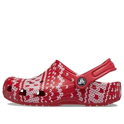 Crocs (gs)  Classic Holiday Sweater Clogs 'red White'