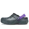 Crocs (gs)  Classic Lined Clogs 'black Purple Sparkles'