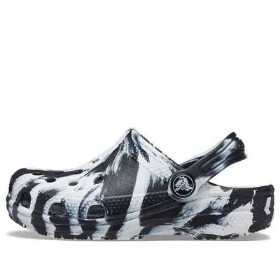 Crocs (gs)  Classic Marbled Clogs 'black White' In Multi