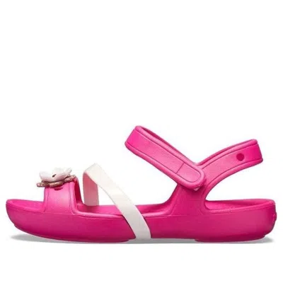 Crocs (gs)  Lina Flower Charm Round Toe Sandals 'pink'