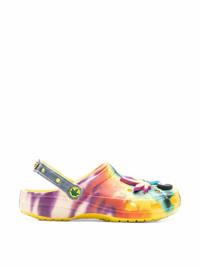 Crocs Half Baked Tie-dye Mules In White