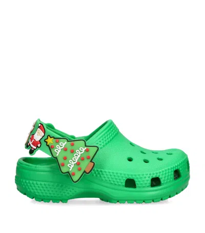 Crocs Kids' Holiday Icons Lights Clogs In Green
