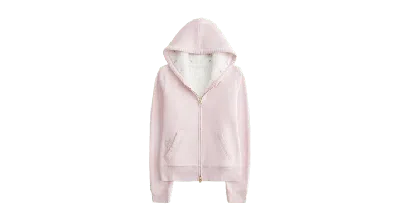 Crocs Hollister X  Sherpa-lined Zip-up Hoodie In Pink