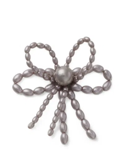 Crocs Jibbitz Faux-pearl Bow Shoe Accessories In Gray