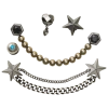 Crocs Jibbitz Punk Gunmetal Charms In Metallic