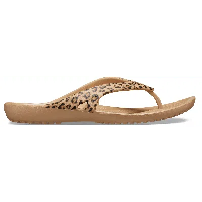 Crocs Kadee Ii Leopard Flip In Brown