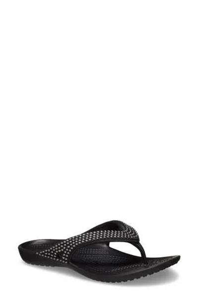 Crocs Kadee Ii Rhinestone Flip Flop Sandal In Black