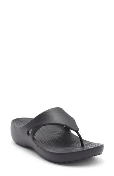 Crocs Kadee Wedge Flip Flop In Black