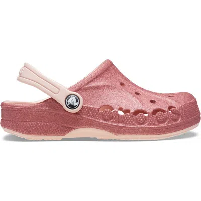 Crocs Kids' Baya Glitter Clog In Pink Rose