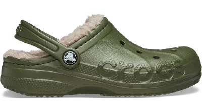 Crocs Baya Lined Sabots Enfants Army Green 34