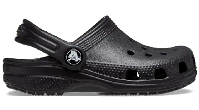 CROCS KIDS' CLASSIC CLOG; BLACK, J1