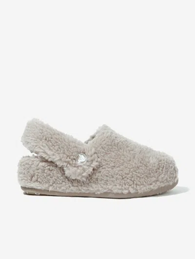Crocs Kids Classic Cozzzy Slipper In Neutral