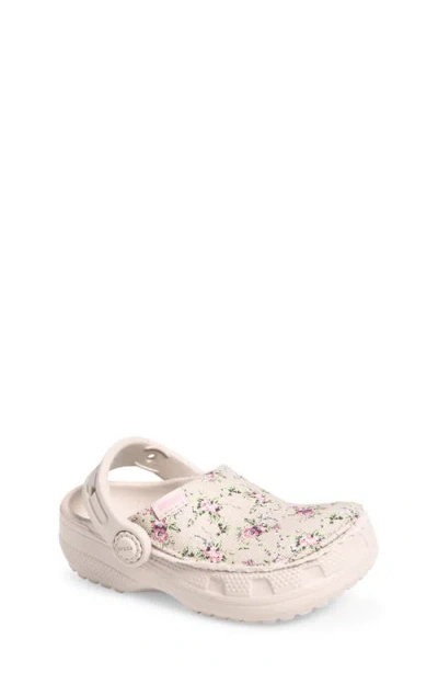 Crocs Babies'  Kids' Classic Crafted Ditsy Floral Clog In Cocoa Cream