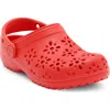 Crocs Kids' Classic Floral Cutout Clog In Red