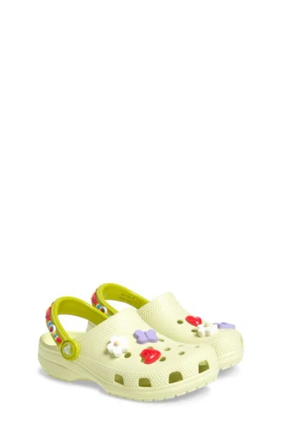 Crocs Kids' Classic Friendship Bracelet Clog With Jibbitz™ Shoe Charms In Frothy Green